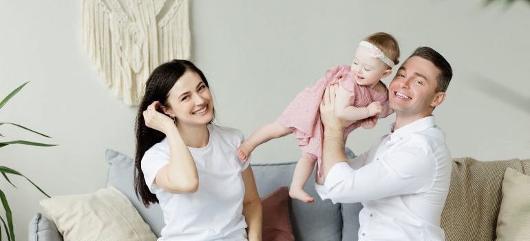 Family enjoying new home